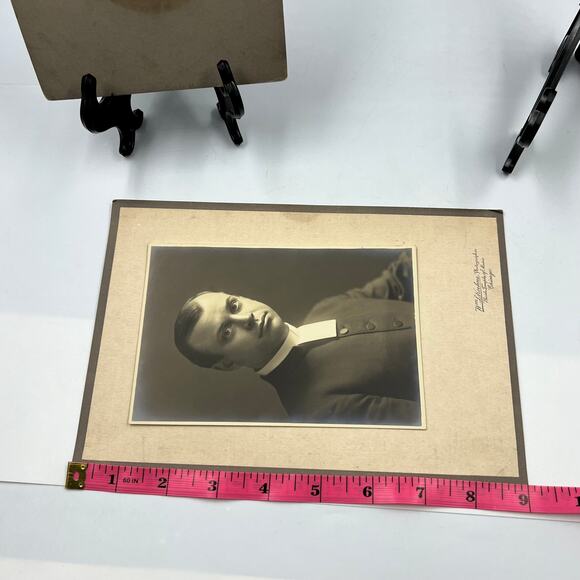 Antique 1800's Mounted Card Stock Photographs Suited Business Men & Priest - Picture 5 of 13